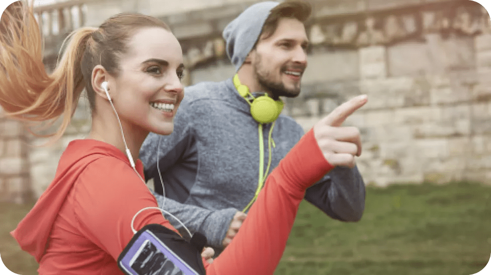 Couple running