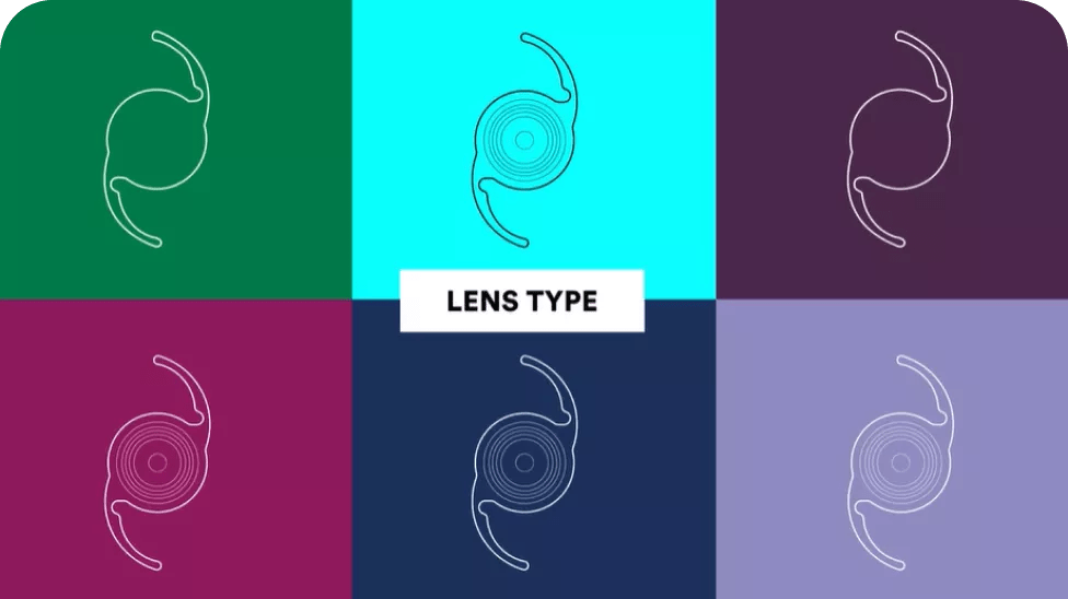 Colorful illustration of lens types