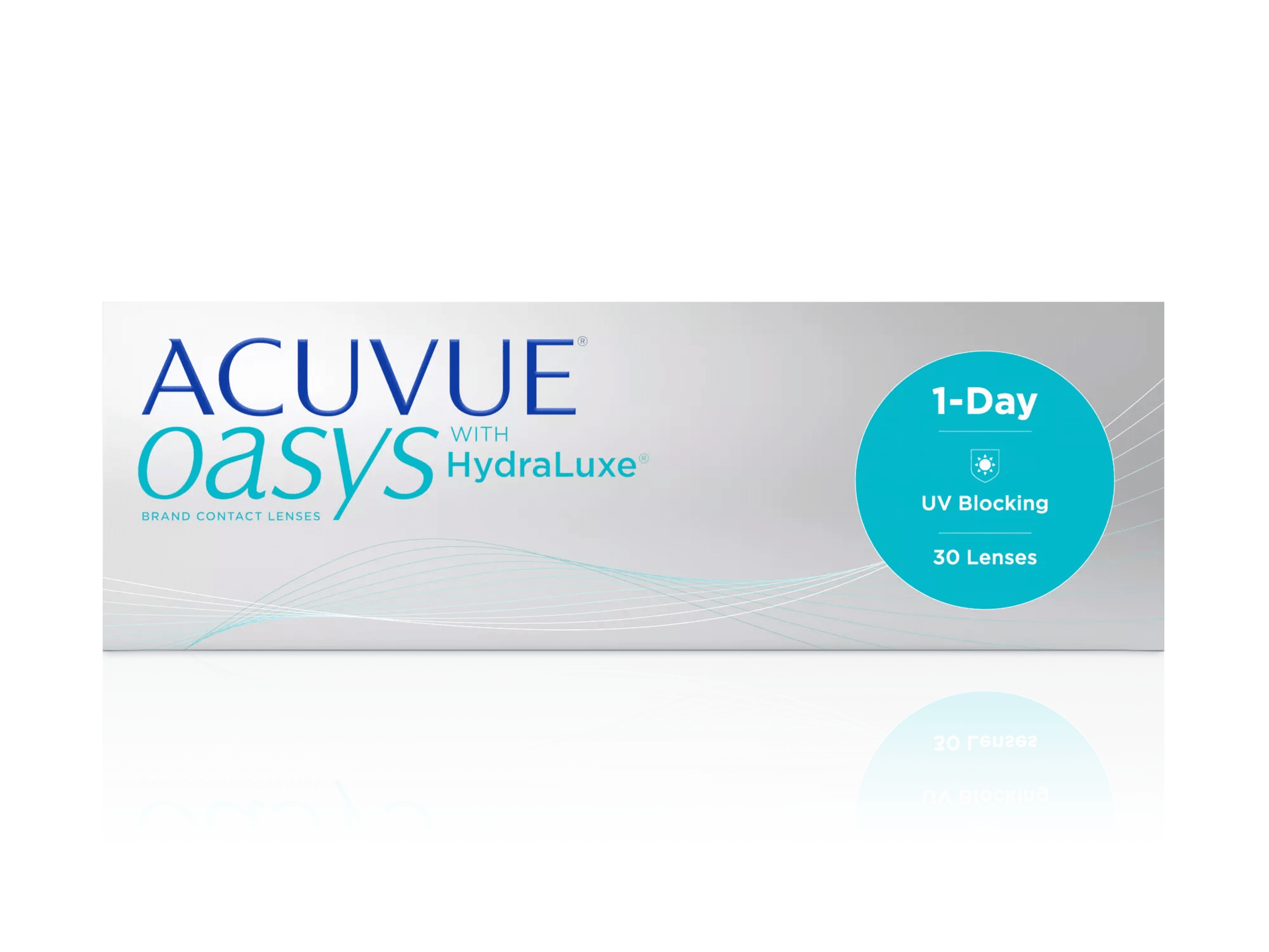 Boxes of Acuvue® Oasys 1 Day contact lenses.