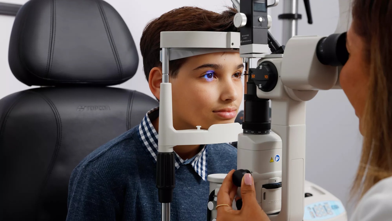 Young Boy Myopia Eye Exam