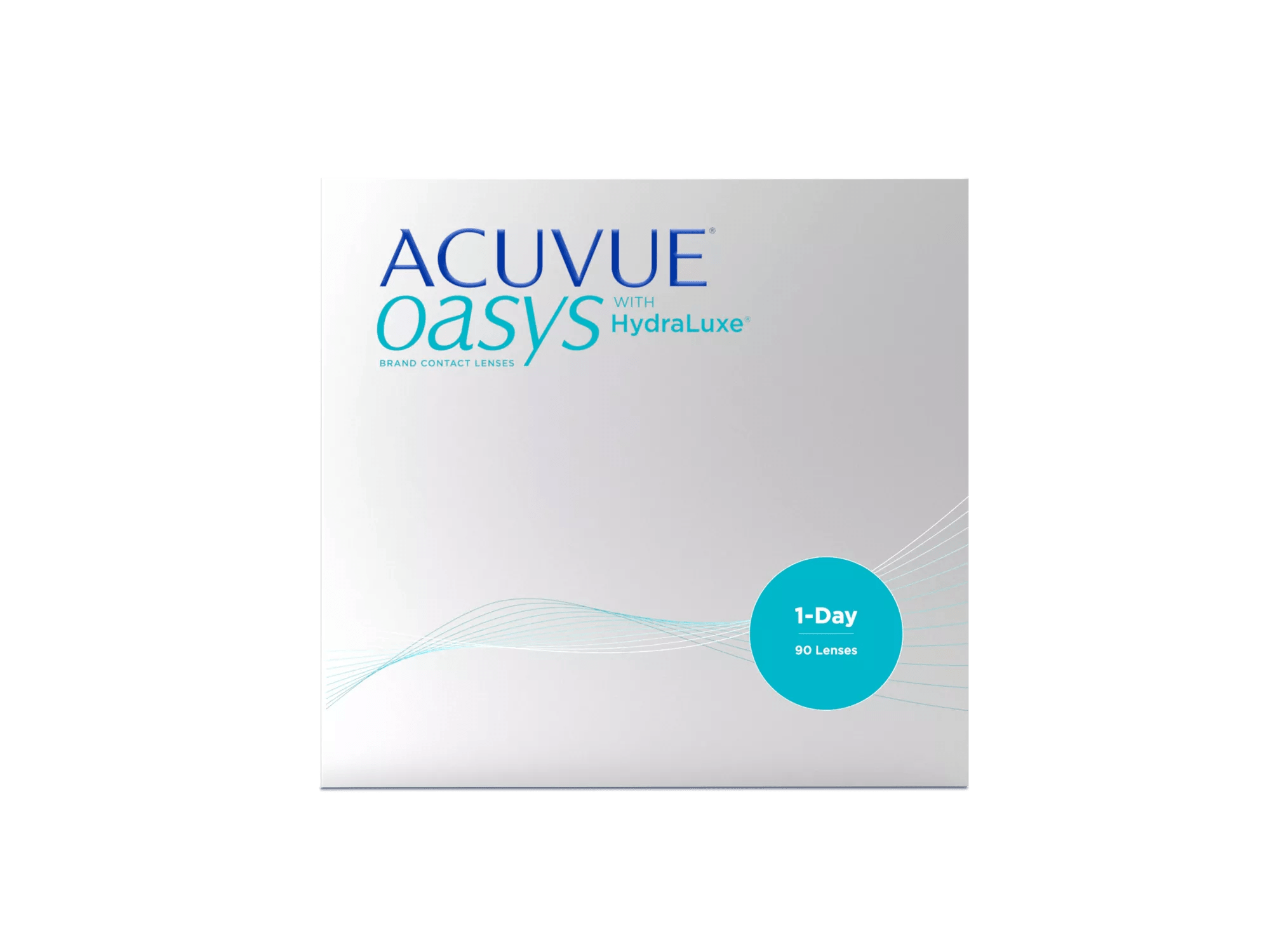 Box of ACUVUE® OASYS 1-Day with HydraLuxe® Technology.