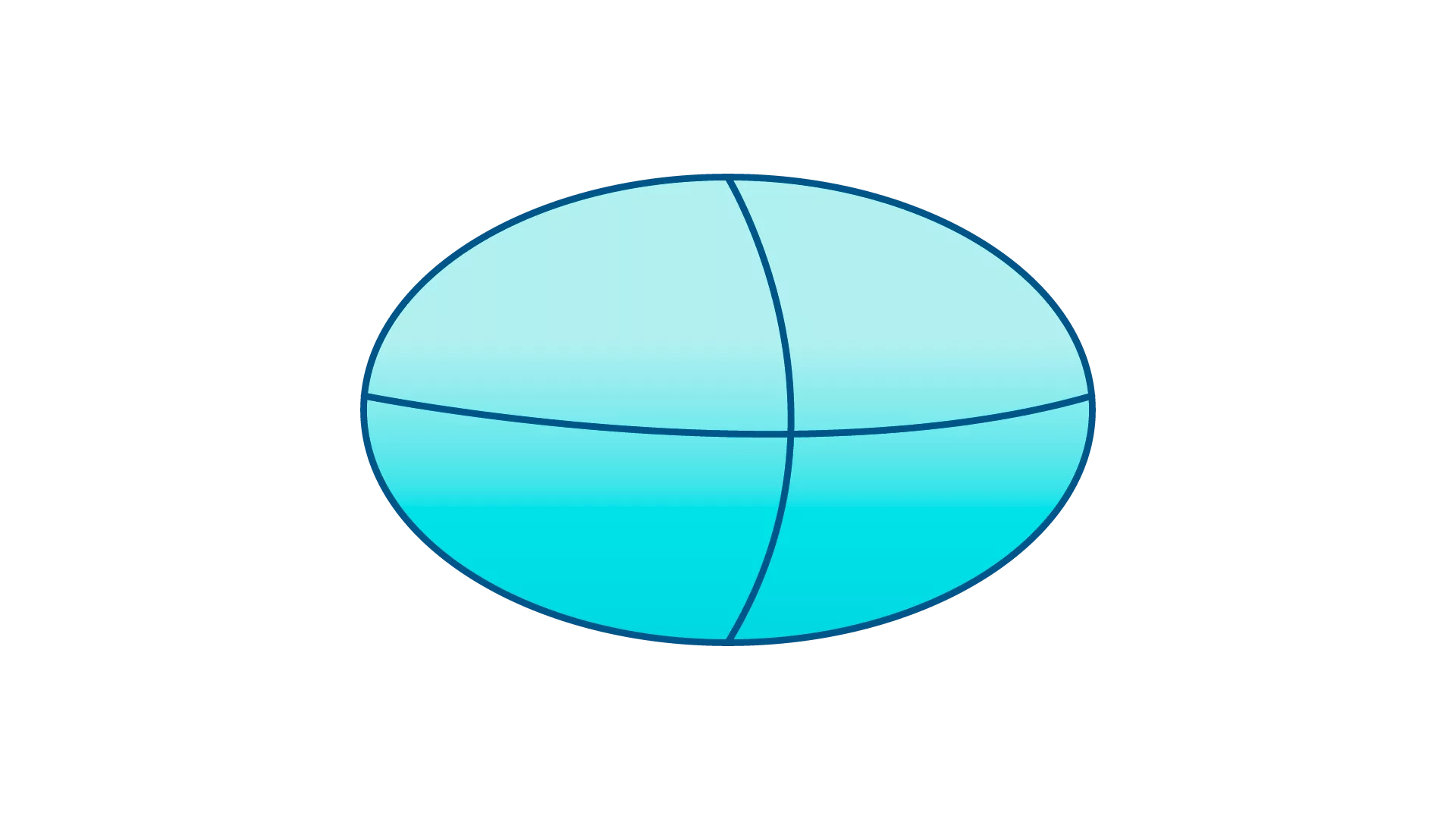 A teal oval with blue lines shows a representation of the curvatures of regular astigmatism